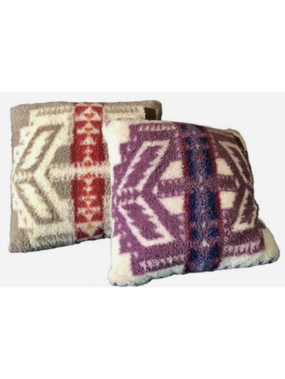 Vtg Pendleton Shepra Pillows Gray Multicolor & Purple Multicolor 18”x18” 2 pcs